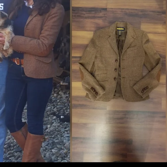 Ralph Lauren Rugby Tweed Blazer sz 2 fit n flair. VINTAGE SOLD - Picture 1 of 12